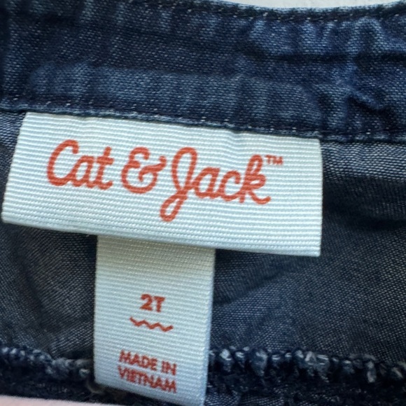 NWOT Cat & Jack 2T Girls Denim Long Sleeve Blouse Top - Picture 3 of 4